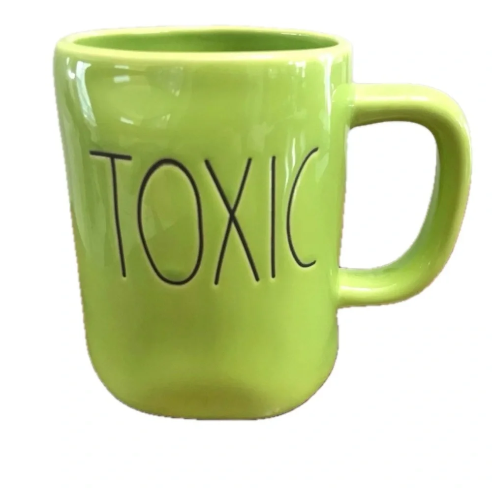 Rae Dunn TOXIC Halloween Mug ceramic green black coffee tea NWT